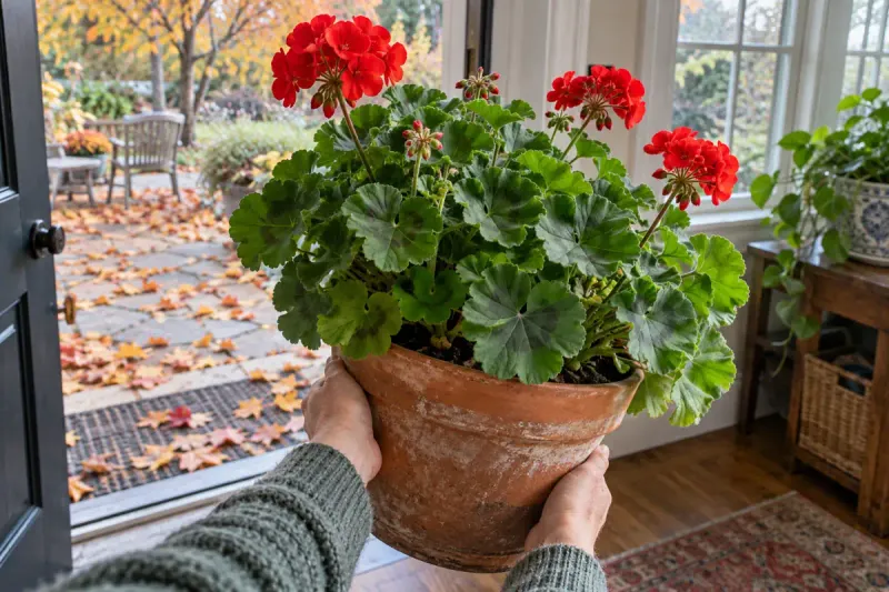 Bring Tender Geraniums Indoors Before 45 Degrees