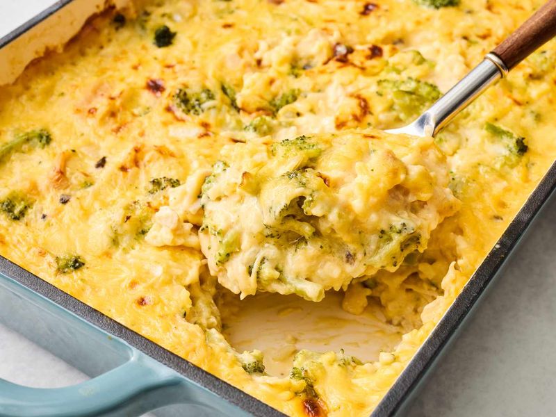 Cheesy Rice And Broccoli Bake