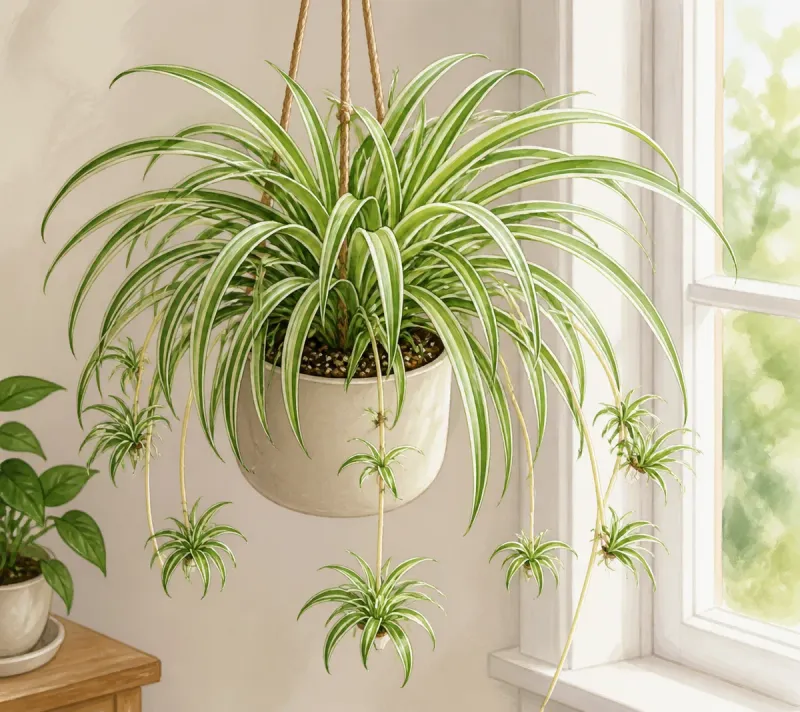 Care for the spider plant as a plant