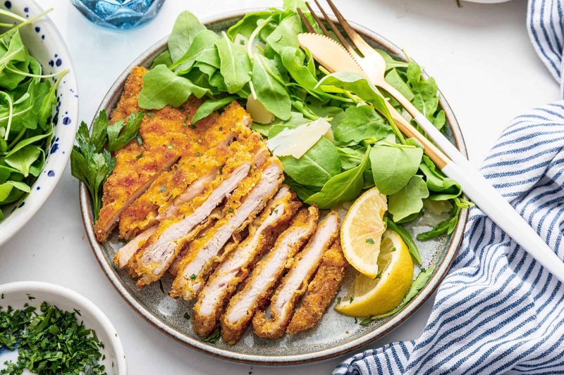 Cutlets With Garlicky Greens