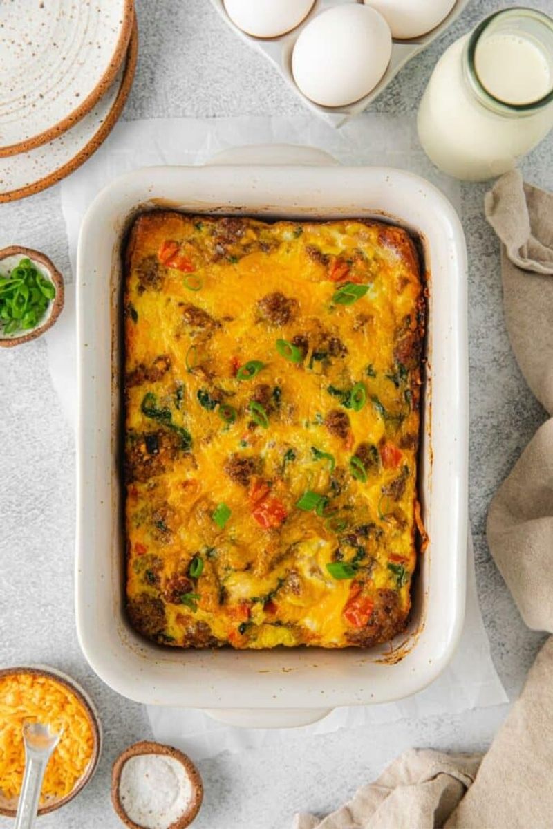 Colby Jack and Frozen Seasoning Blend Crescent Casserole