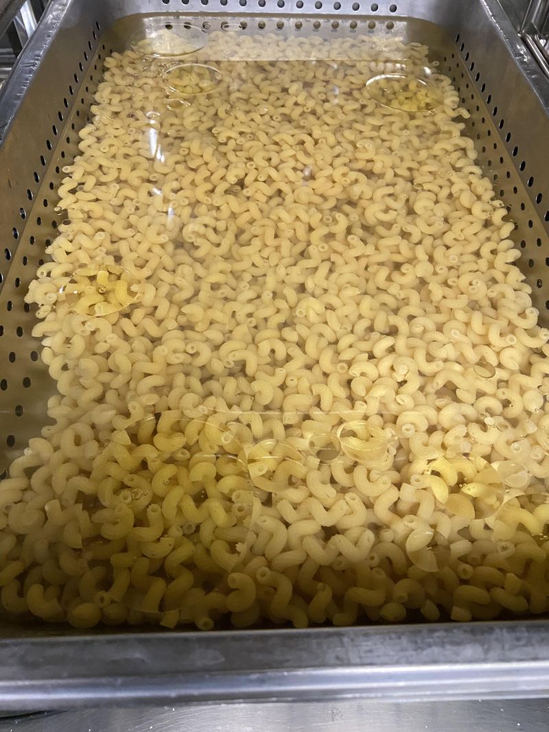 Pasta in sauce that looks swollen or mushy