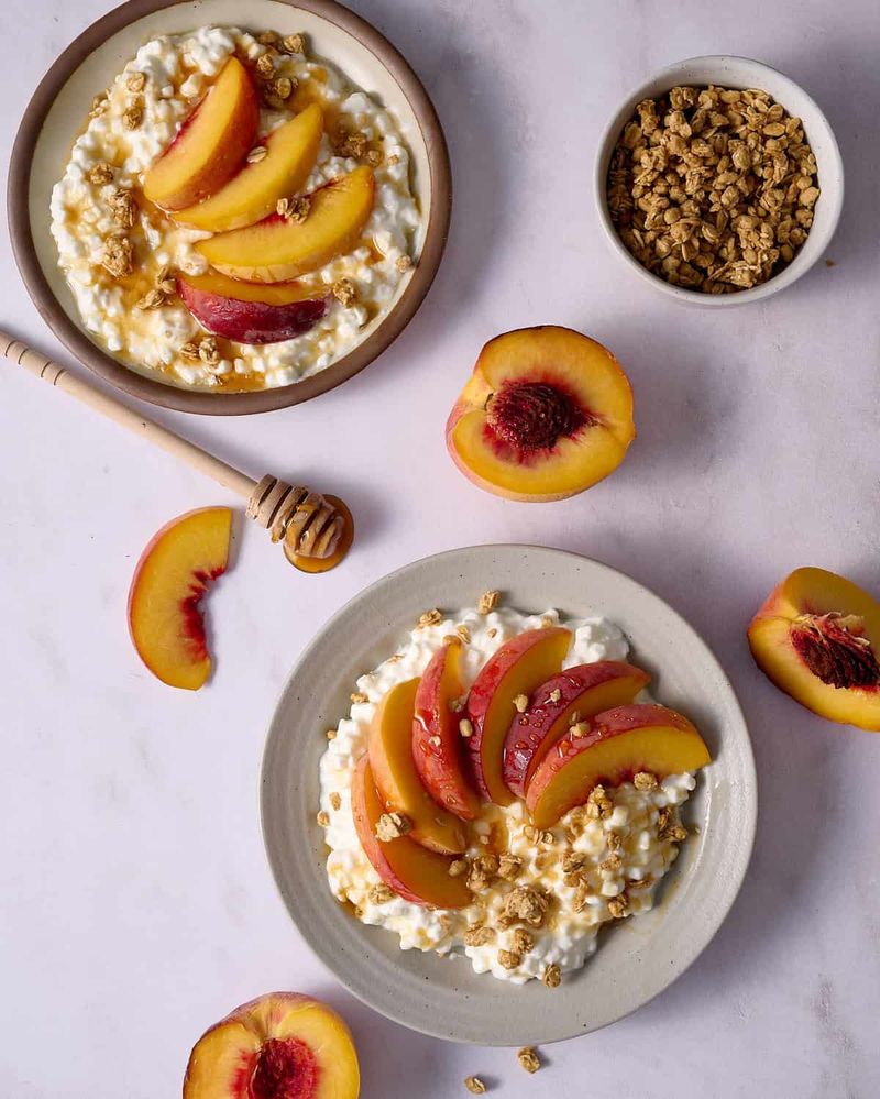 Peach and Cottage Cheese Bowls