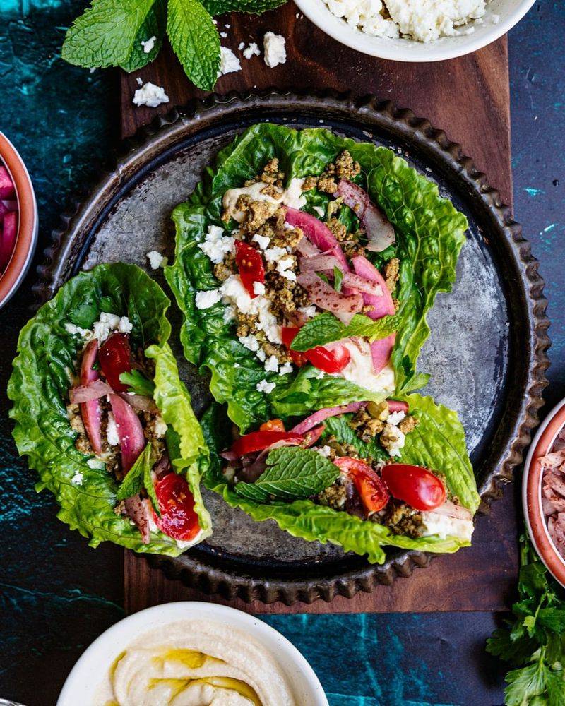 Greek Turkey Taco Lettuce Wraps