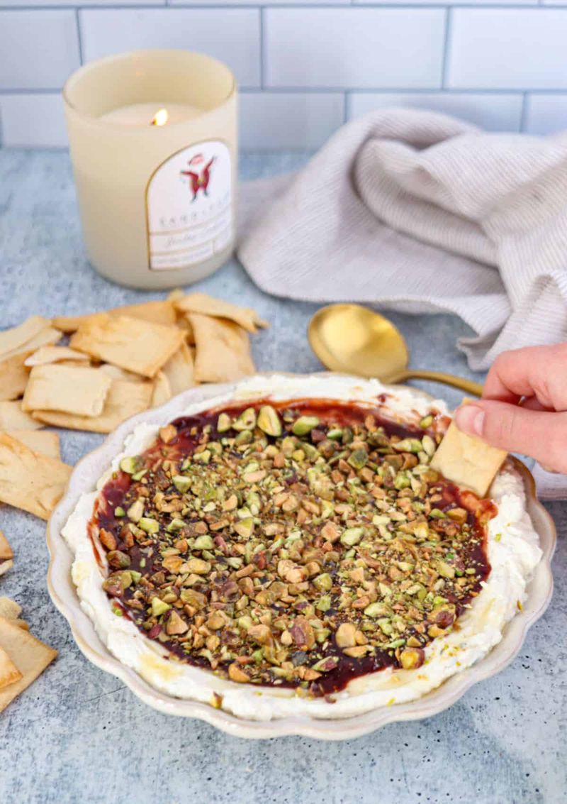 Boursin Cheese Dip with Fig Jam and Pistachios