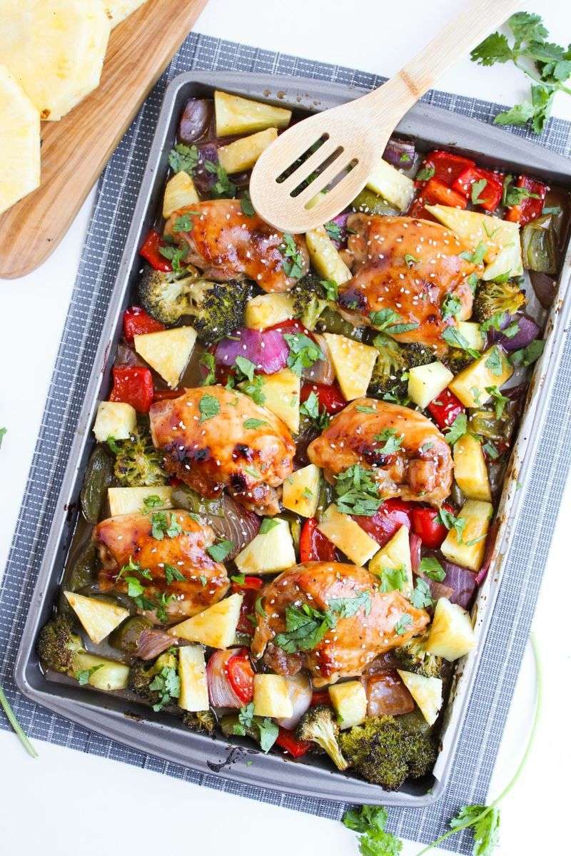 Sheet Pan Pineapple Chicken