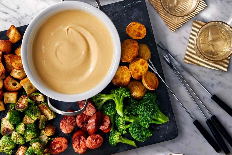 Smoked Gouda and Cheddar Fondue
