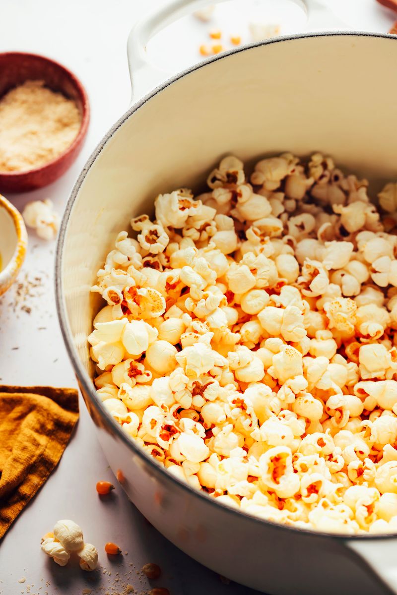 Popcorn (stovetop or plain)