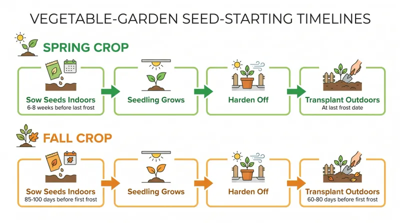Schedule the fall crop from local frost timing