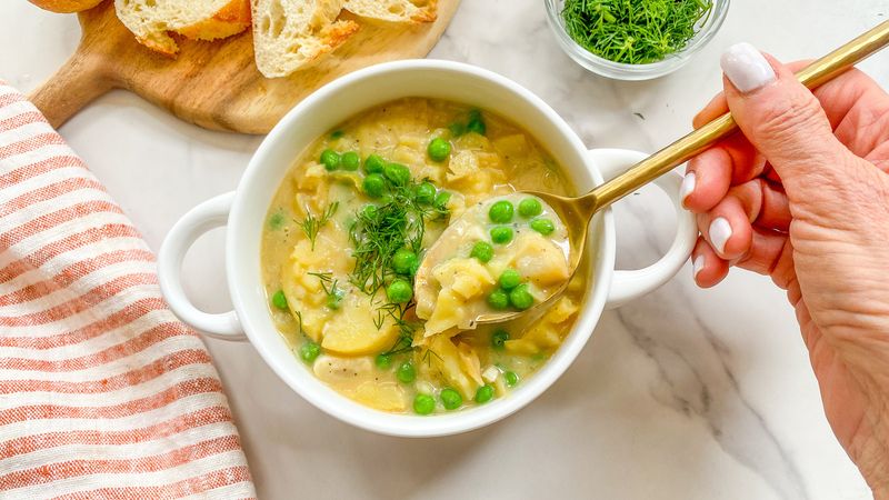 Creamy Pea And Potato Chowder