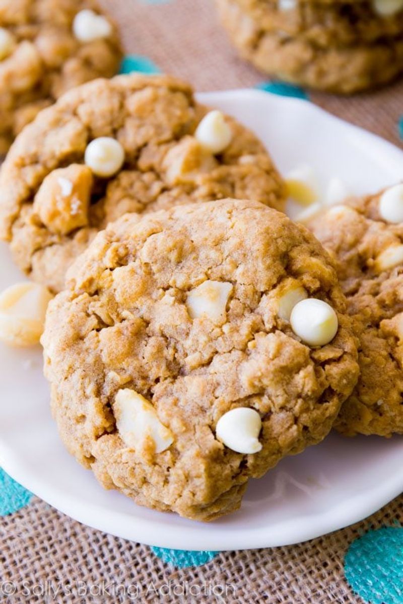 White Chocolate Chip Oatmeal Cookies