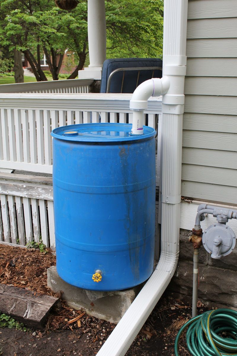 Choose a short, safe path from downspout to pots
