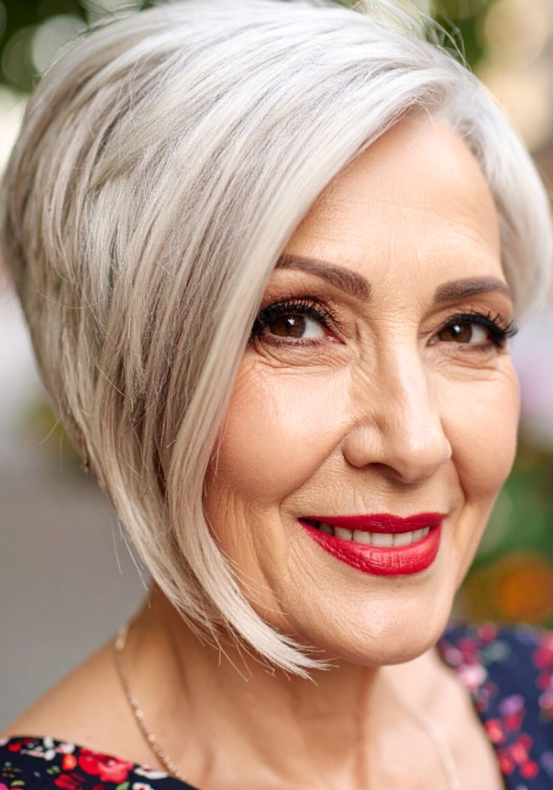 Short Angled Bob with Face-Framing Layers