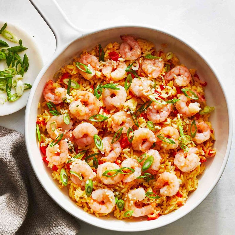 Shrimp And Garlic Rice Skillet