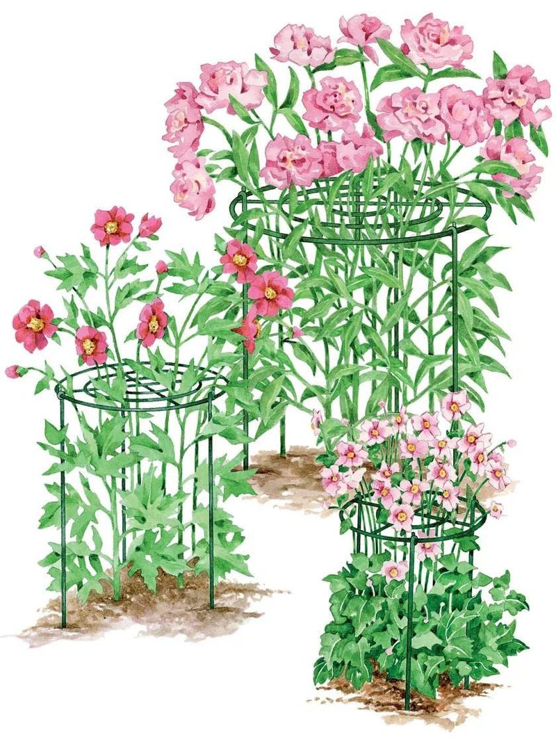 Use support to prevent heavy blooms from flopping