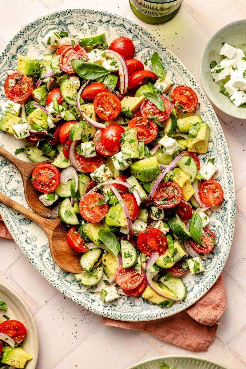 Tomato, Avocado, and Cucumber Salad