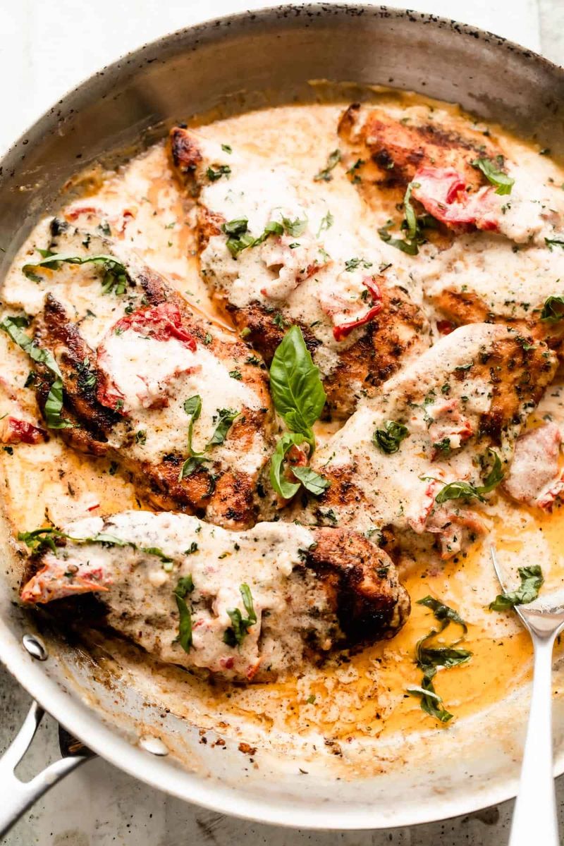 Chicken Cutlets With Creamy Sun-Dried Tomato And Basil