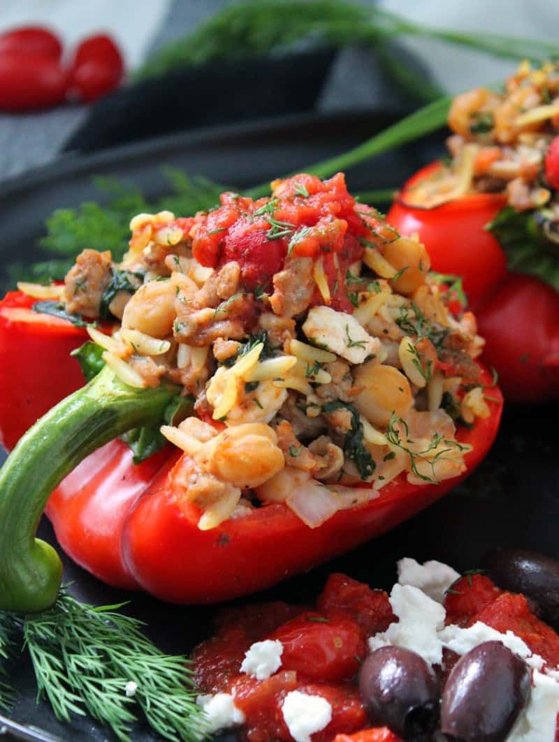 Orzo Stuffed Peppers
