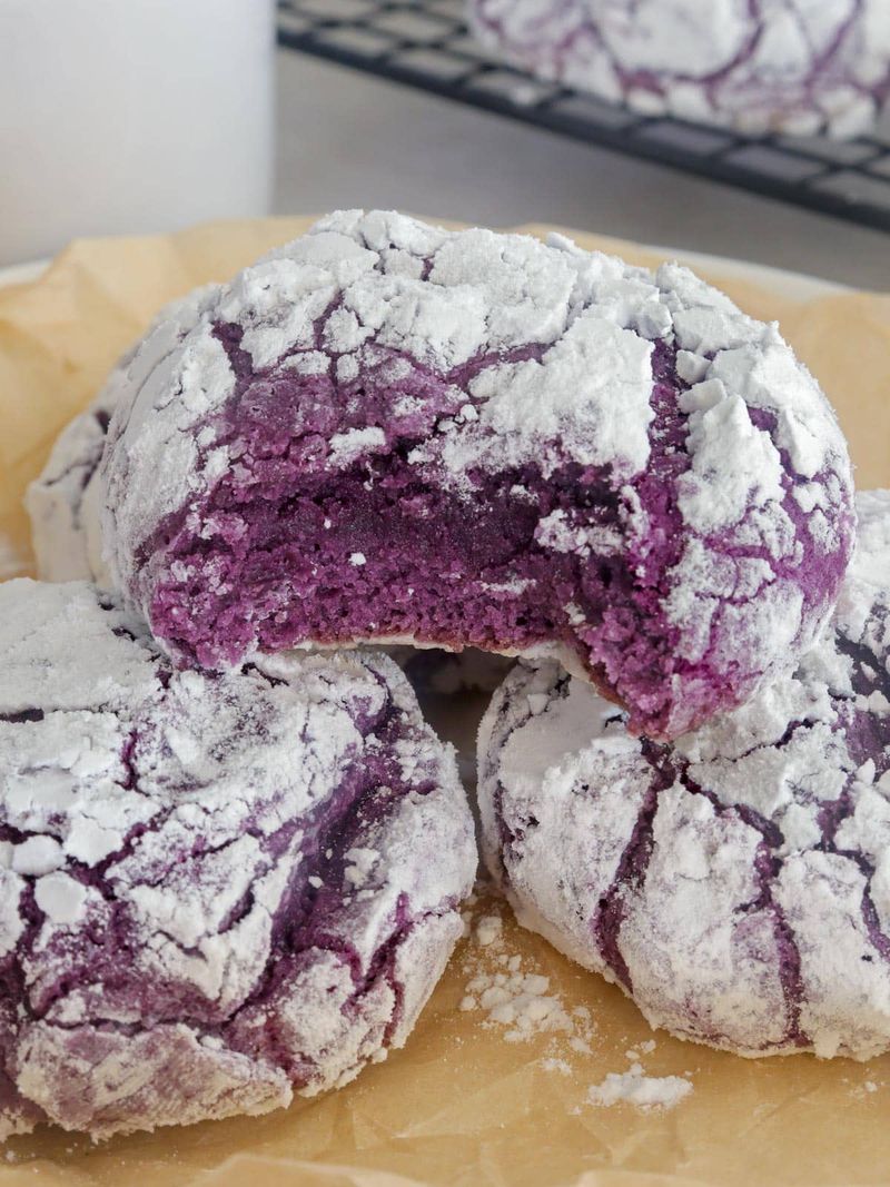 Ube Crinkle Cookies