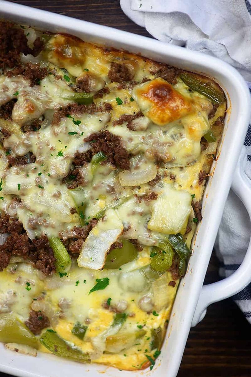 Philly Cheesesteak Casserole