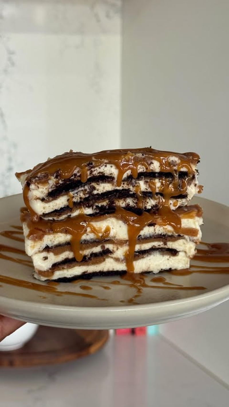 Chocolate caramel icebox cake