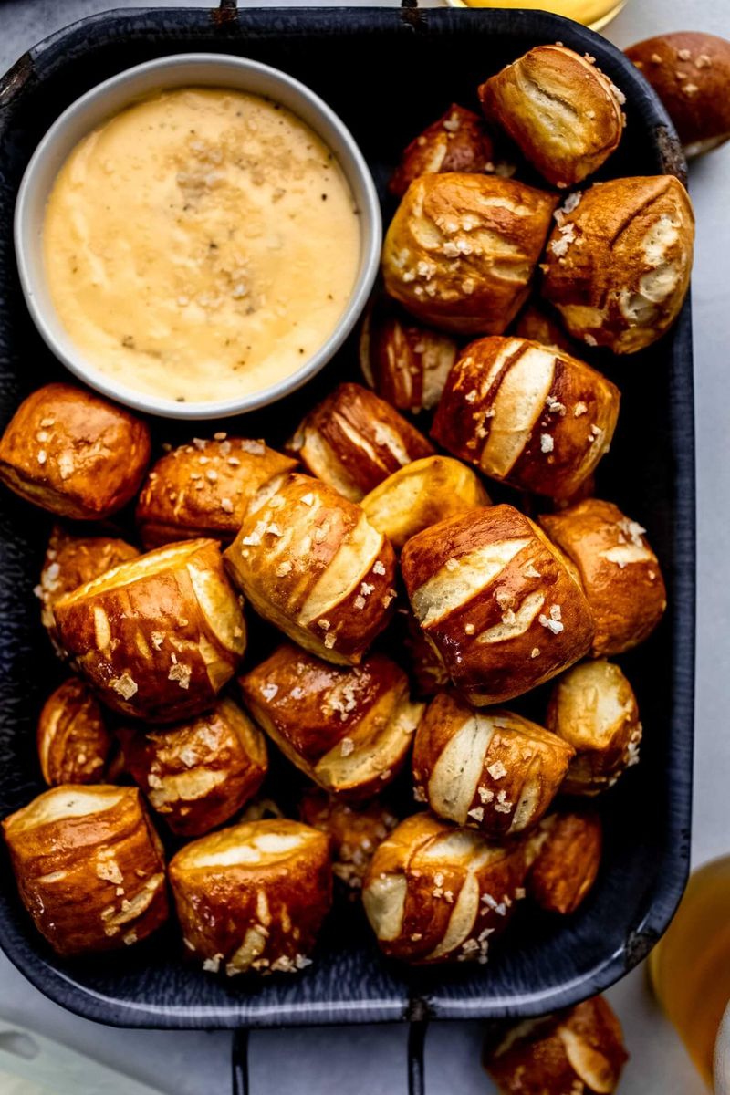 Cheddar Stuffed Pretzel Bites