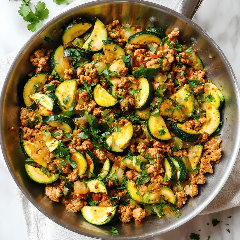 Mediterranean Turkey and Zucchini Skillet