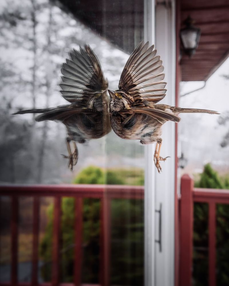 A bird noticed in the morning may have hit glass hours earlier