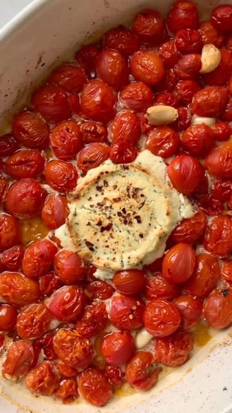 Baked Boursin Pasta with Cherry Tomatoes