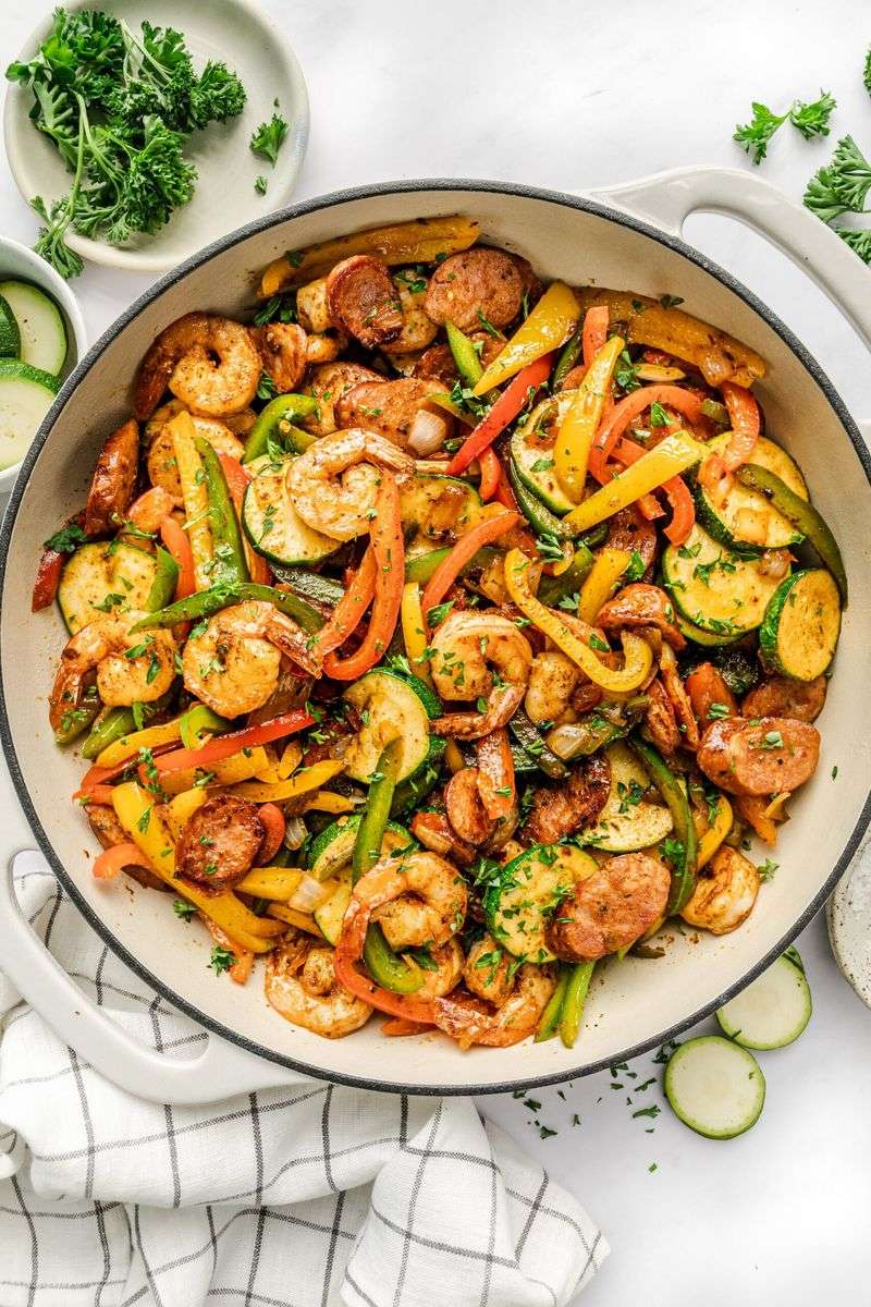 Shrimp And Mushroom Garlic Skillet
