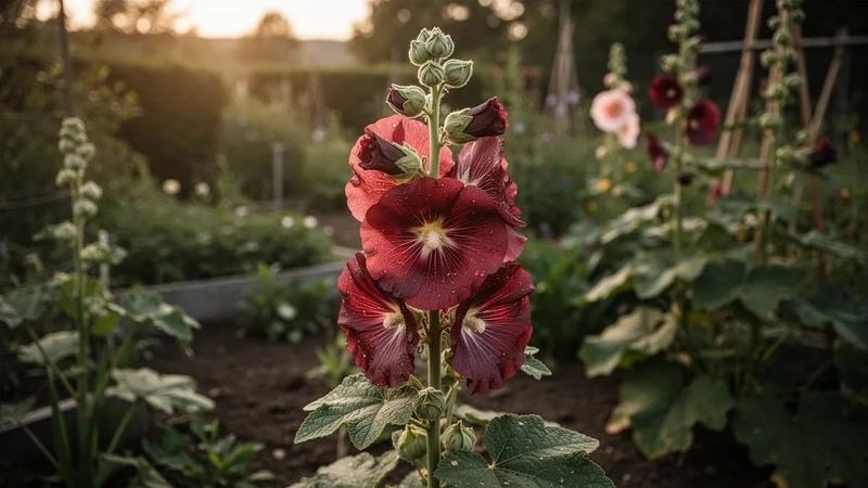 Know that many hollyhocks flower after their first year