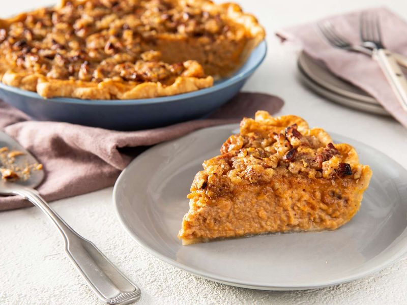 Sweet Potato Pie With Pecan Topping