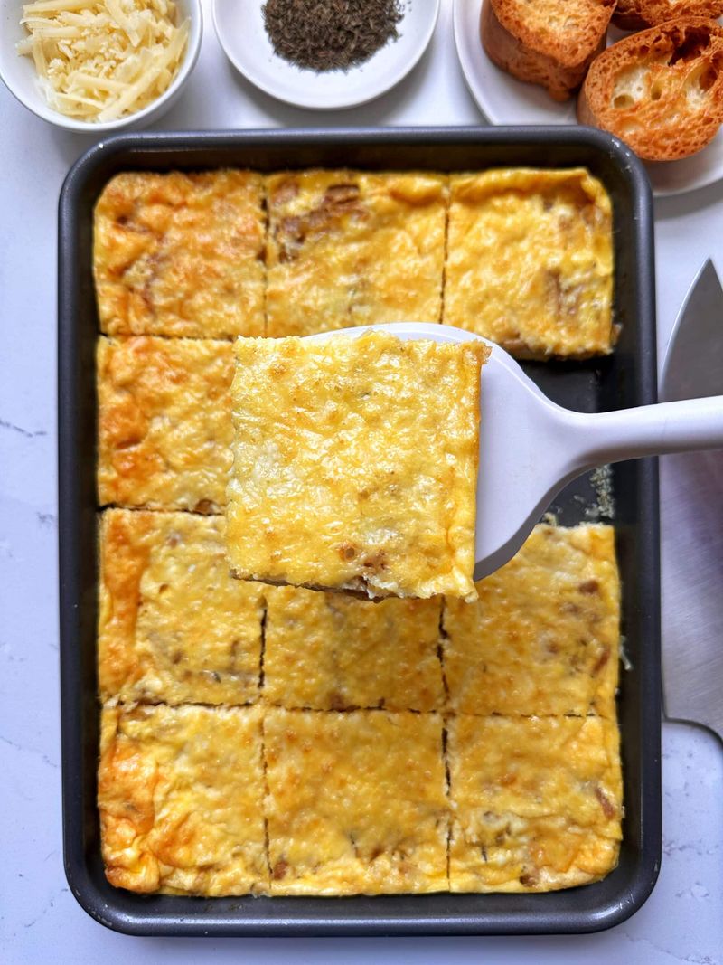 French Onion Sheet Pan Frittata