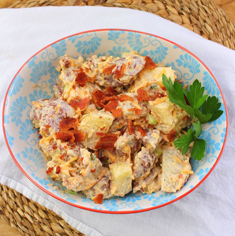 Garlic Scape And Bacon Potato Salad