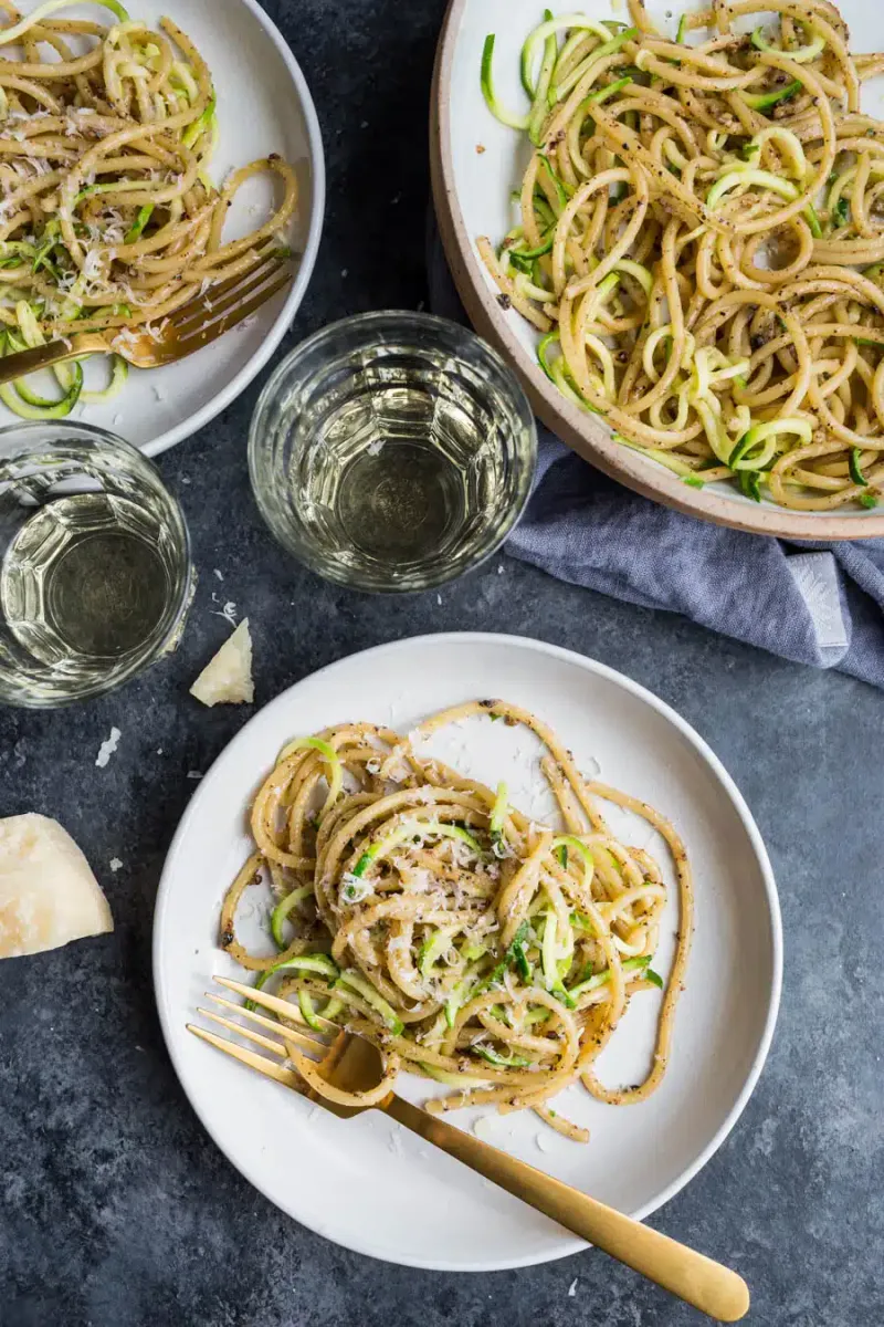 Zucchini Cacio e Pepe Pasta