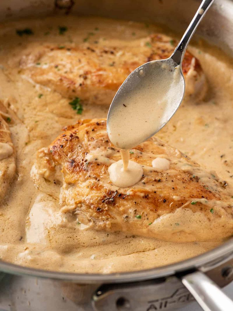 Chicken Cutlets In Garlic Parmesan Cream Sauce