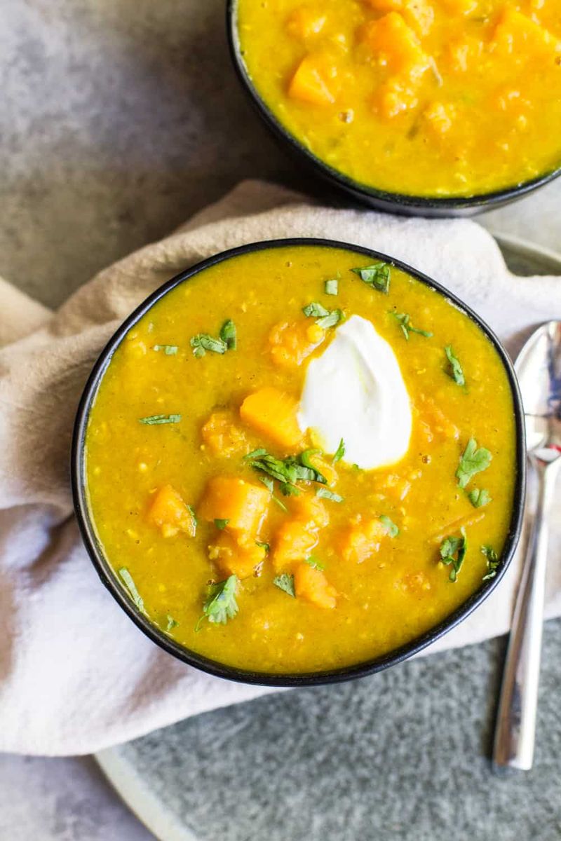 Healing Curry Butternut Squash Lentil Soup