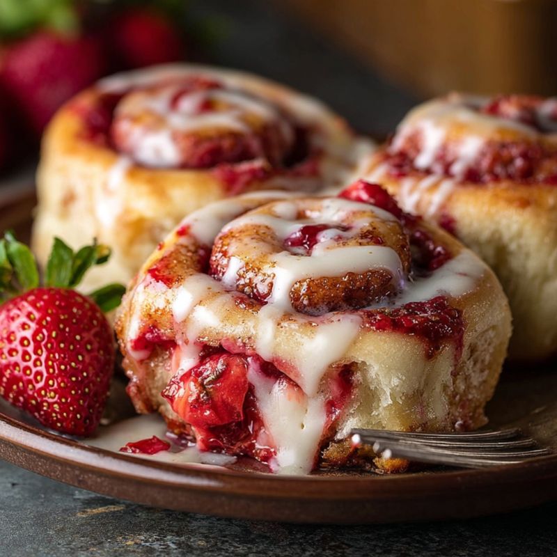 Strawberry Cake Mix Cinnamon Roll Bites