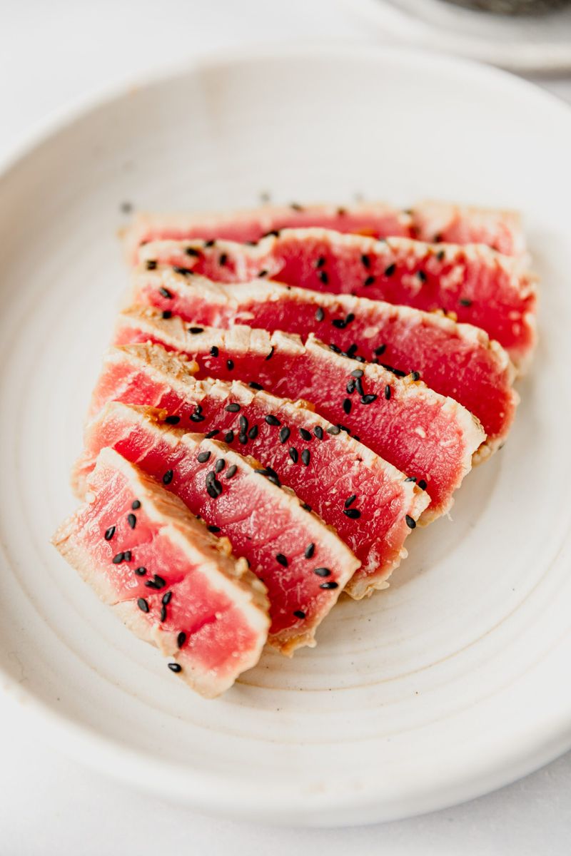 Sear fresh tuna fast and pink