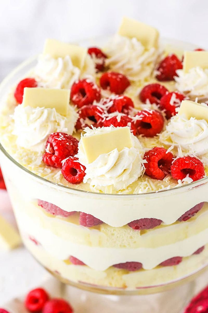 Raspberry White Chocolate Trifle
