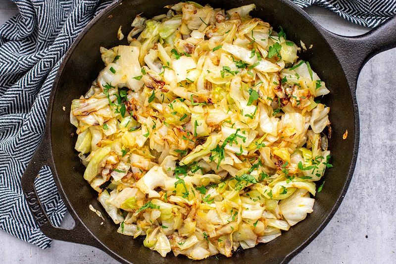 Skillet Cabbage with Garlic and Butter