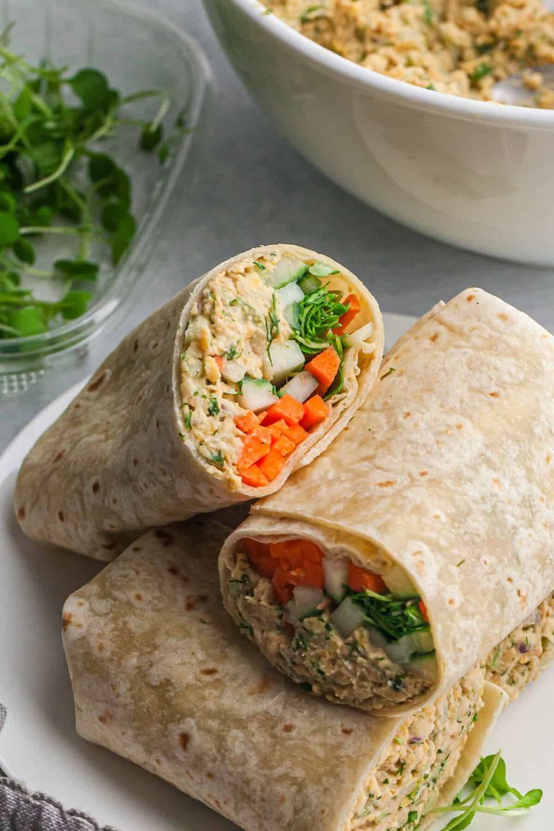 Tuna And Chickpea Salad Wraps