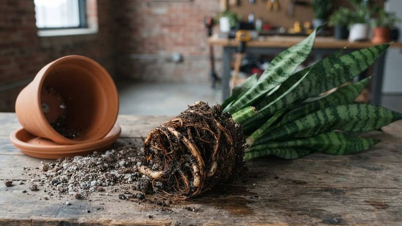 Repot only if you find dead or rotting roots