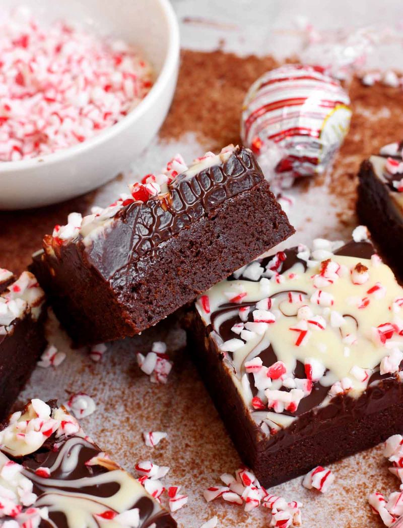 Chocolate Peppermint Bark Brownies
