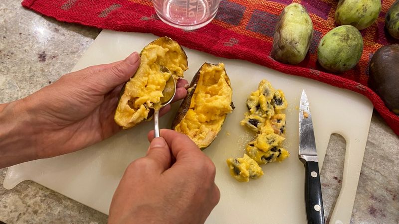 Eat the pulp, not the skin or seeds