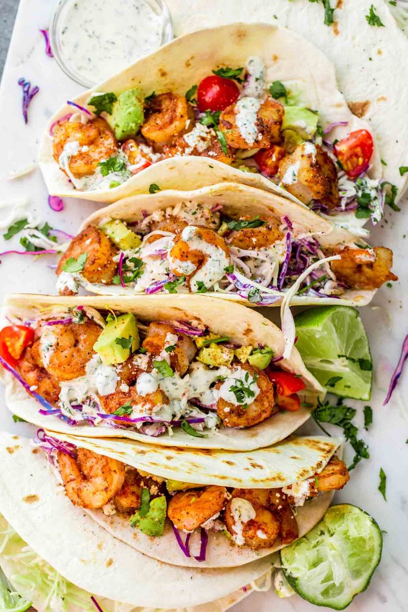 Buffalo Shrimp Tacos