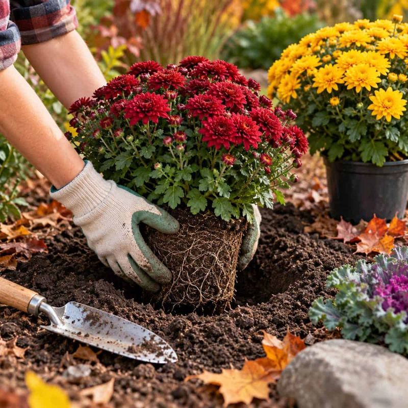Plant Potted Mums in the Ground Early