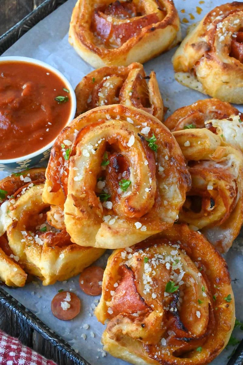 Pepperoni pizza rolls or pinwheels