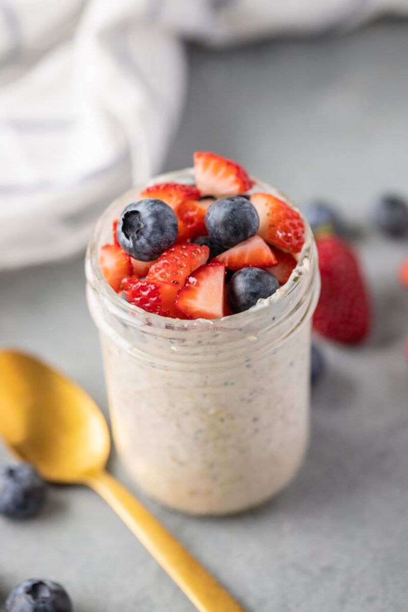 Overnight oats in a small jar