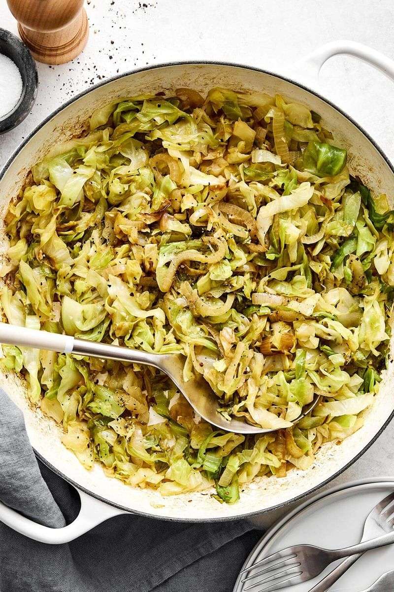 Cabbage cooked down